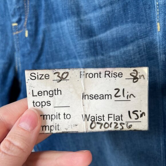 7 For All Mankind Womens Crop Dojo Blue Denim Embroidered 7 Back Pocket Jeans 30 - Picture 13 of 13